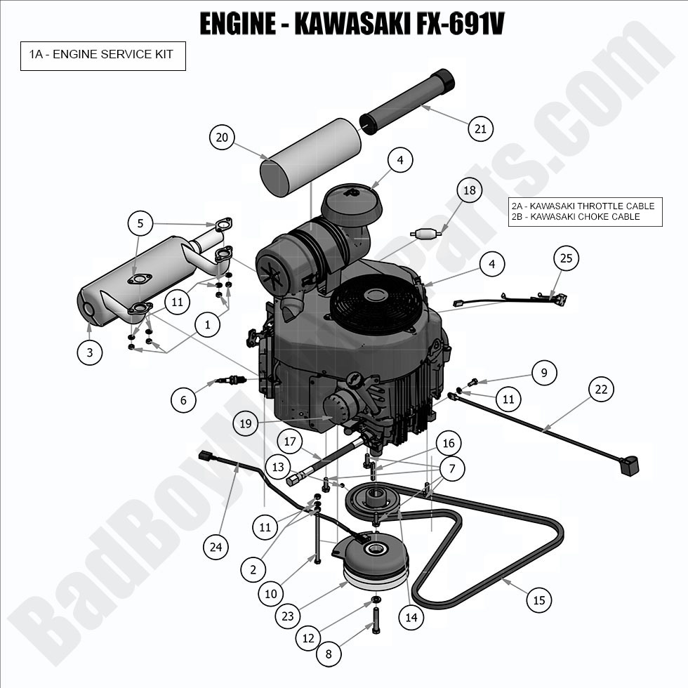 1868 - Bad Boy Mower Parts Lookup > 2019 > Compact Outlaw > Engine - Kawasaki FX691V